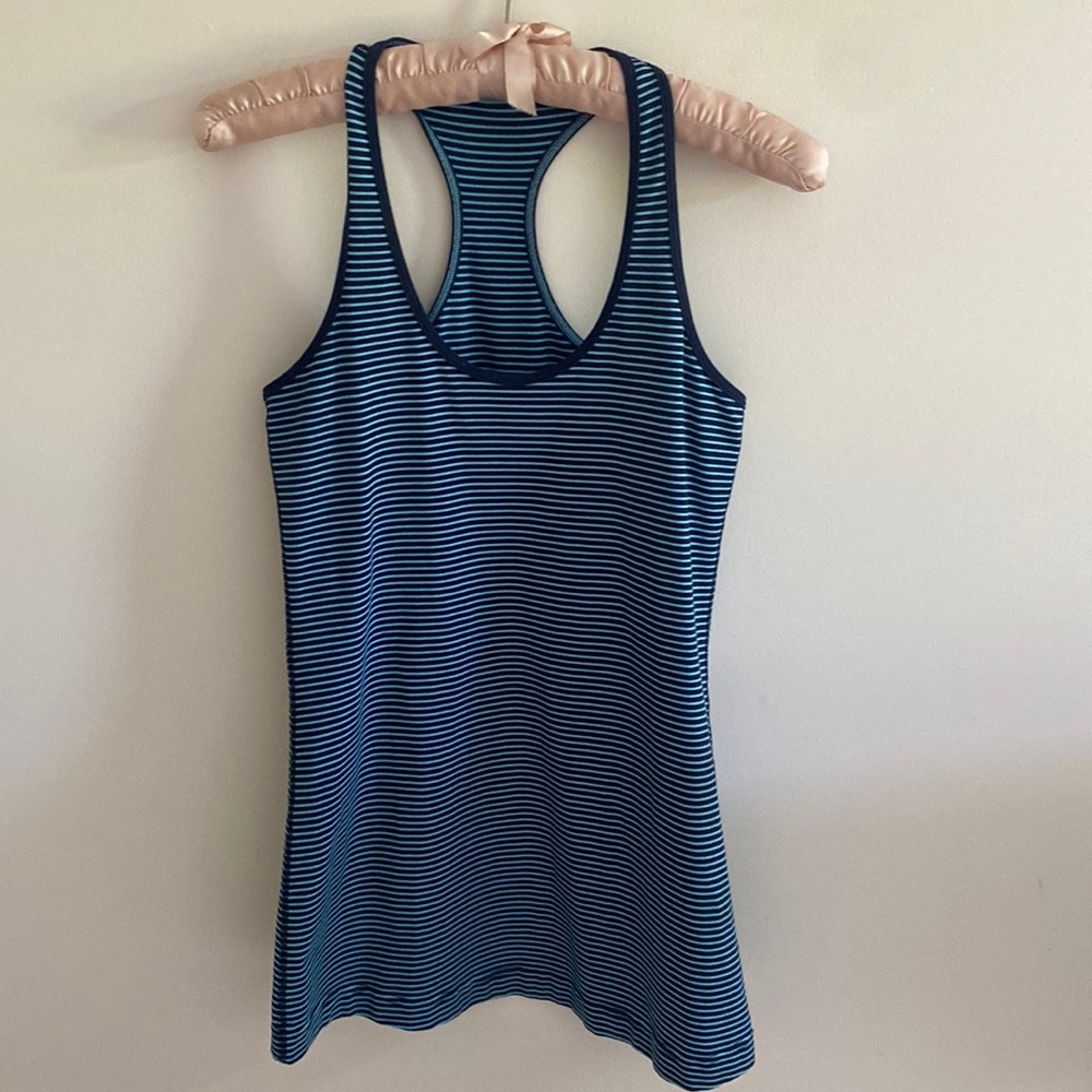 Lululemon Cool Racerback Hyper Stripe Blue Moon Inkwell
